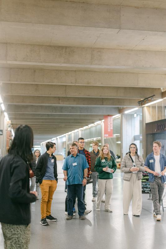 Nicolas leading a Faculty of Applied Sciences campus tour